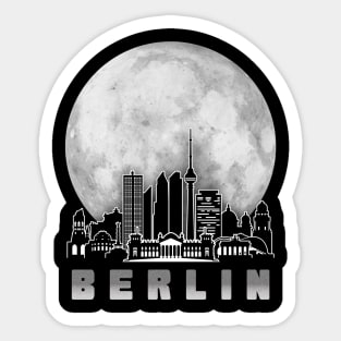 Berlin Germany Skyline Full Moon Sticker